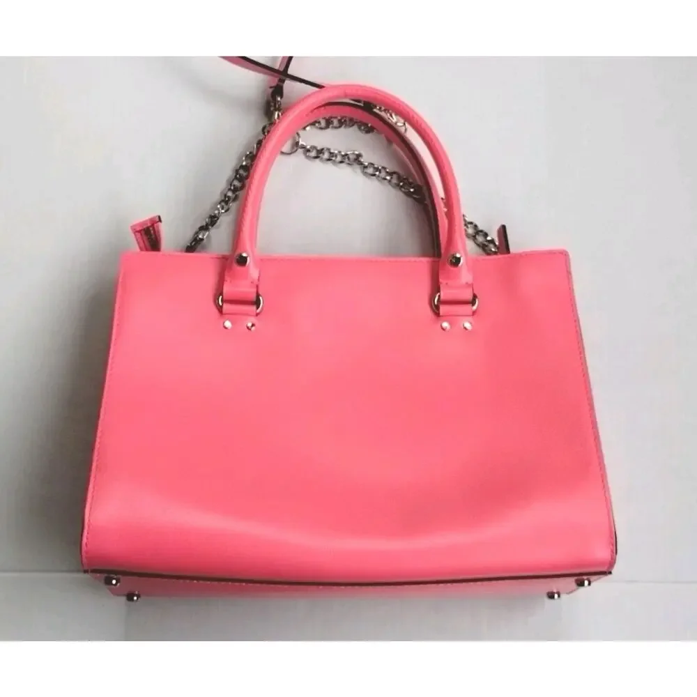 Kate Spade NY NEW Wellesley Quinn Pink Leather Satchel Crossbody Handbag Purse